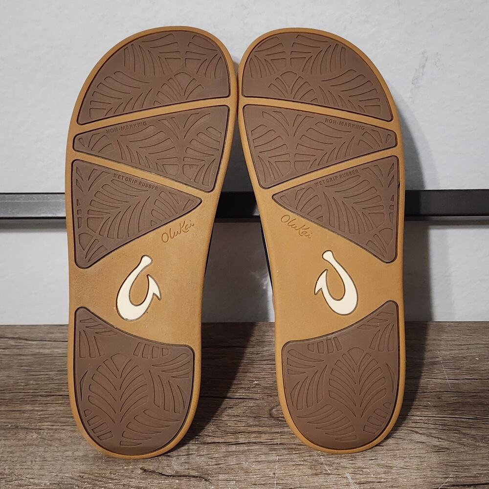 Olukai Nu'a Pi'o Women's Comfort Flip Flops Sandals Shoes Size 10 Black - Picture 6 of 9